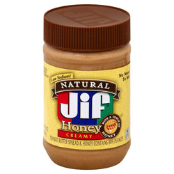 Jif Natural Creamy Peanut Butter With Honey - 16 OZ 12 Pack