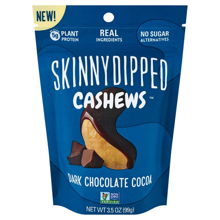 Skinny Dipped Cashews Dark Chocolate Cocoa - 3.5 OZ 10 Pack