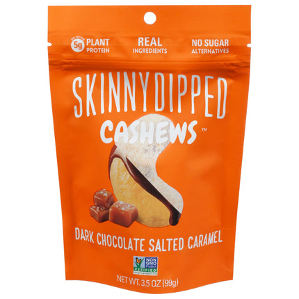 Skinny Dipped Cashews Dark Chocolate Salted Caramel - 3.5 OZ 10 Pack