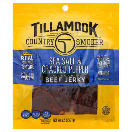 Tillamook Sea Salt & Cracked Pepper Beef Jerky - 2.5 OZ 12 Pack