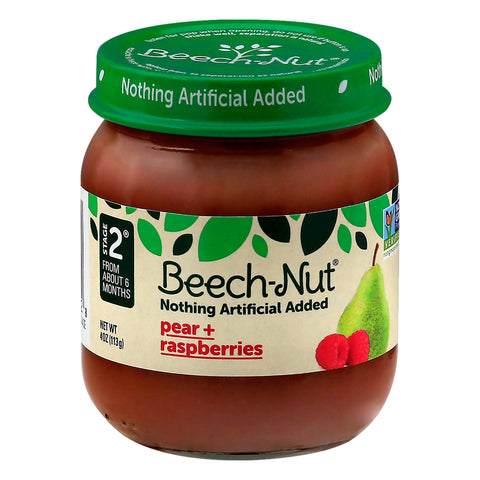 Beechnut Stage 2 Pear & Raspberry 4 OZ