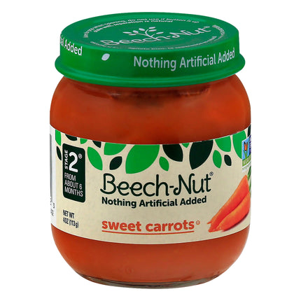 Beechnut Stage 2 Sweet Carrots - 4 OZ 10 Pack