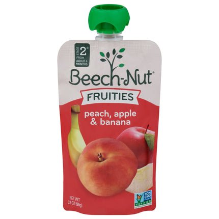 Beechnut On The Go Pouch Peach Apple Banana - 3.5 OZ 12 Pack