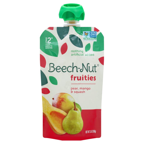 Beechnut On The Go Pear Mango Squash - 3.5 OZ 12 Pack