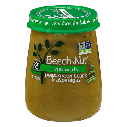 Beechnut Stage 2 Just Peas Green Beans &Asparagus - 4 OZ 10 Pack