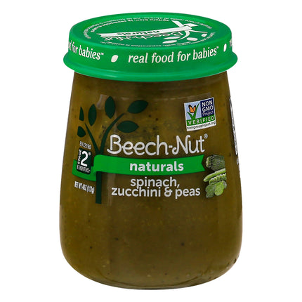 Beechnut Stage 2 Just Spinach Zucchini &Peas - 4 OZ 10 Pack
