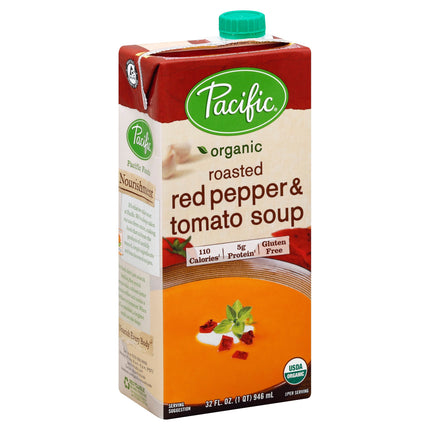 Pacific Organic Gluten Free Creamy Roasted Red Pepper & Tomato Soup - 32 FZ 12 Pack