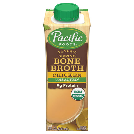Pacific Organic Bone Broth Chicken Original - 8 FZ 12 Pack