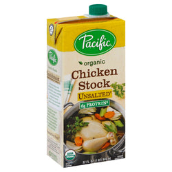 Pacific Organic Unsalted Chicken Stock - 32 FZ 12 Pack