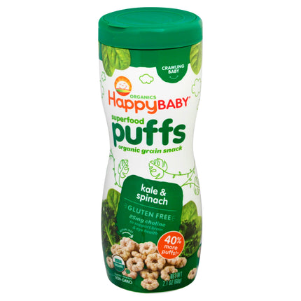 Happy Baby Organic Gluten Free Puffs Kale & Spinach - 2.1 OZ 6 Pack