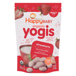 Happy Baby Organic Yogis Strawberry Freeze Dried Yogurt & Fruit Snacks - 1 OZ 8 Pack