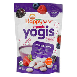 Happy Baby Organic Yogis Mixed Berry Freeze Dried Yogurt & Fruit Snacks - 1 OZ 8 Pack