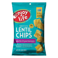 Enjoy Life Plentils Garlic & Parmesan Lentil Chips - 4 OZ 12 Pack