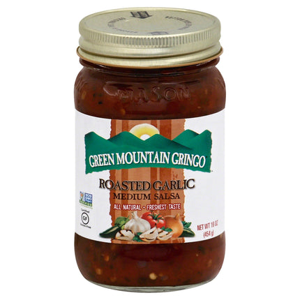Green Mountain Gringo Salsa Medium Roasted Garlic - 16 OZ 12 Pack