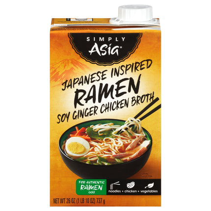 Simply Asia Japanese Ramen Soy Ginger Chicken Broth - 26 OZ 6 Pack
