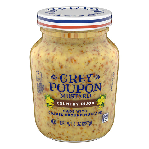 Grey Poupon Mustard Jar Country Dijon - 8 OZ 12 Pack