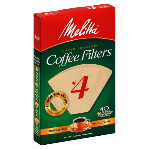 Melitta Filters #4 Brown - 40 CT 24 Pack