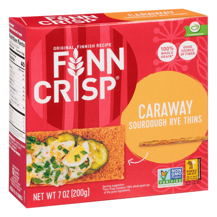 Finn Crisp Caraway Sourdough Rye Thin - 7 OZ 9 Pack