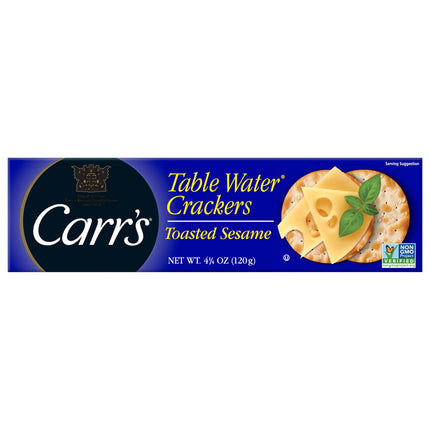 Carr's Crackers Table Water Sesame Seeds - 4.25 OZ 12 Pack