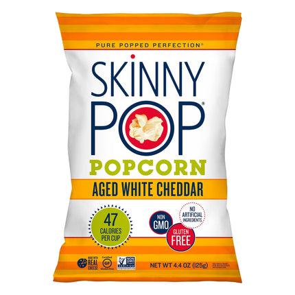 Skinny Pop Gluten Free Aged White Cheddar - 4.4 OZ 12 Pack