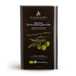 ATLAS OLIVE OILS USA ATLAS Organic Extra Virgin Olive Oil Metal TIN 3L - Moroccan and Polyphenol Rich - Carbon Neutral - Low Acidity - Trusted by Michelin Star Chefs - 101.4 OZ 4 Pack
