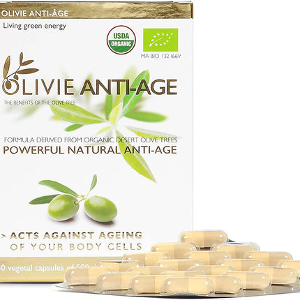 ATLAS OLIVE OILS USA OLIVIE ANTI-AGE Organic Olive leaf extract -Food Supplement - 40 CT 24 Pack