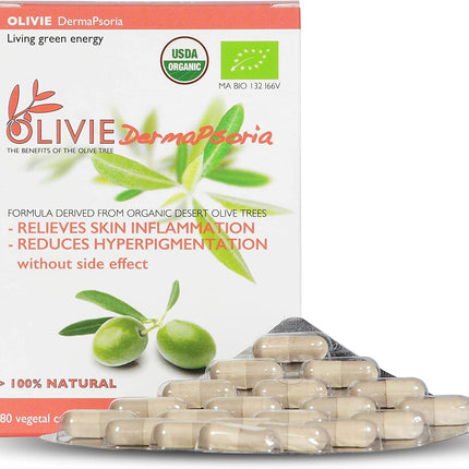 ATLAS OLIVE OILS USA OLIVIE DERMAPSORIA Organic Olive leaf extract -Food Supplement - 80 CT 24 Pack