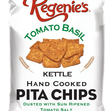 Regenie's All Natural Snacks Kettle Pita Chips, Tomato Basil Parmesan - 7.4 OZ 12 Pack