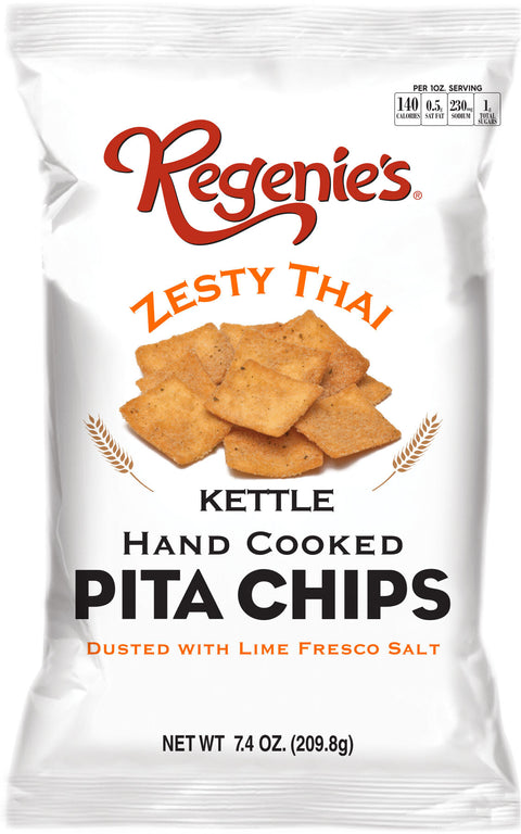 Regenie's All Natural Snacks Kettle Pita Chips, Zesty Thai - 7.4 OZ 12 Pack