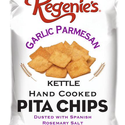 Regenie's All Natural Snacks Kettle Pita Chips, Garlic Parmesan - 7.4 OZ 12 Pack