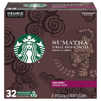 Starbucks Sumatra Dark Roast  K-Cup - 13.5 OZ 4 Pack