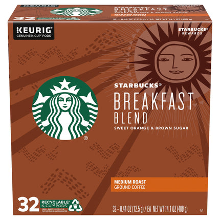Starbucks Breakfast Blend Medium Roast K-Cup - 14.1 OZ 4 Pack