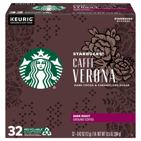 Starbucks Caffe Verona Dark Roast K-Cup - 13.5 OZ 4 Pack
