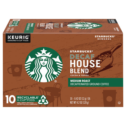 Starbucks K-Cup House Blend Decaffeinated - 4.2 OZ 6 Pack