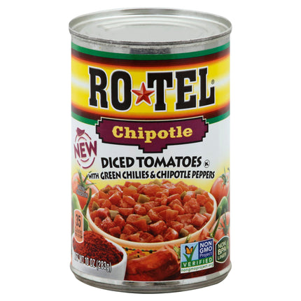 Ro Tel Chipotle Diced Tomatoes With Green Chilies & Chipotle Peppers - 10 OZ 12 Pack