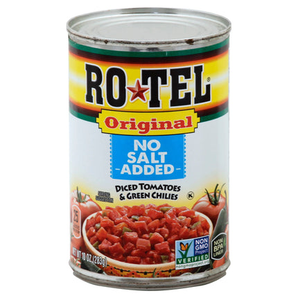 Rotel No Salt Added Diced Tomatoes & Green Chilies - 10 OZ 12 Pack