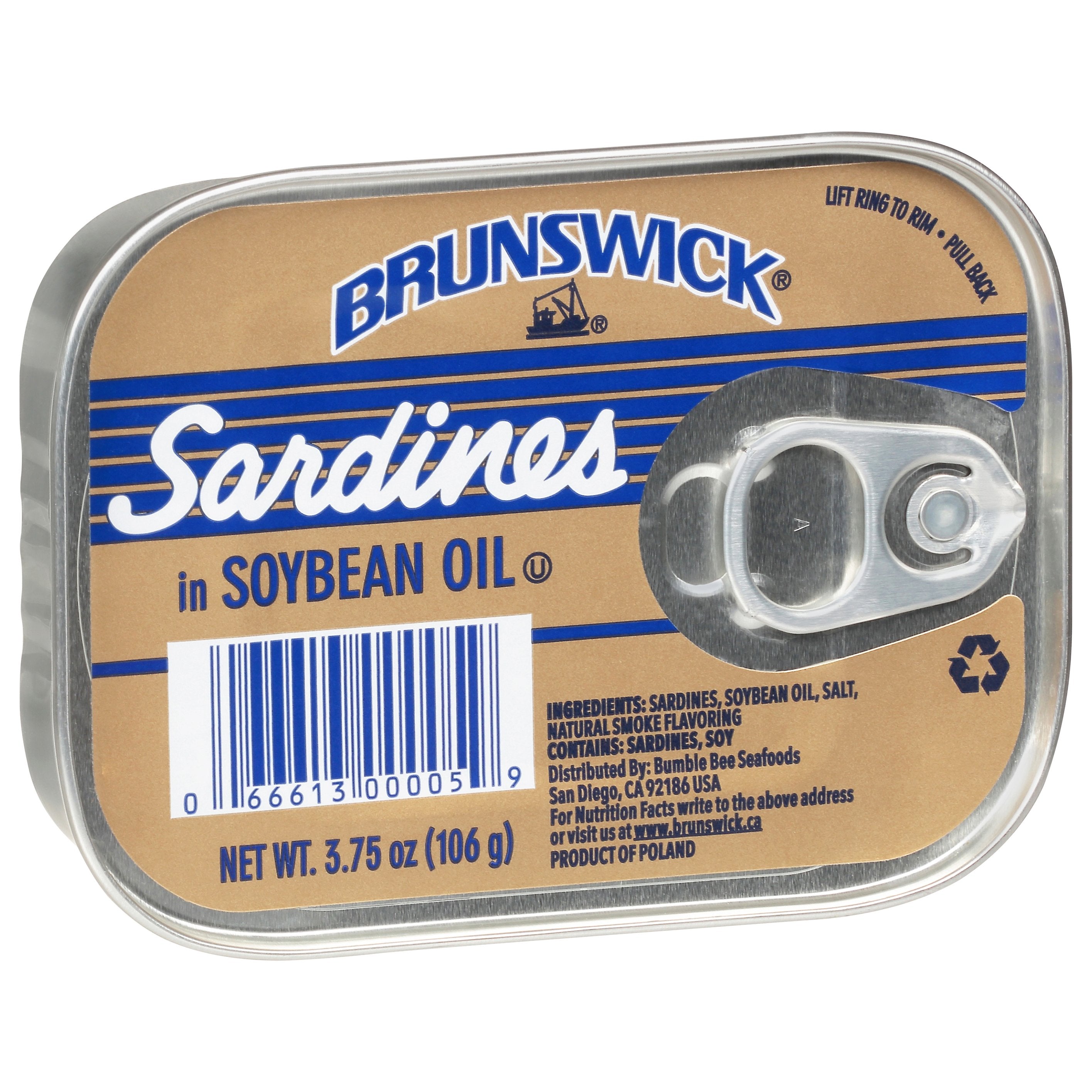 Brunswick Sardines In Oil 3.75 OZ 100 Pack StockUpExpress