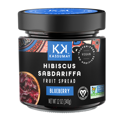 Kassumay Hibiscus Flower (Sabdariffa) BLUEBERRY Fruit Spread - 12 OZ 6 Pack