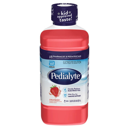 Pedialyte Electrolyte Solution Strawberry Flavor - 33.8 FZ 8 Pack