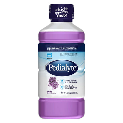 Pedialyte Electrolyte Solution Grape Flavor - 33.8 FZ 8 Pack