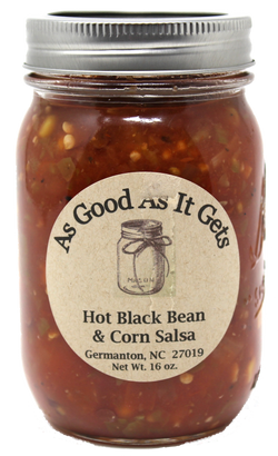 As Good As It Gets Salsa, Hot Black Bean & Corn - 16 OZ 12 Pack