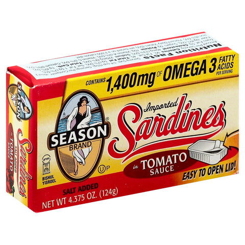 Season Club Sardines In Tomato Sauce - 4.375 OZ 12 Pack