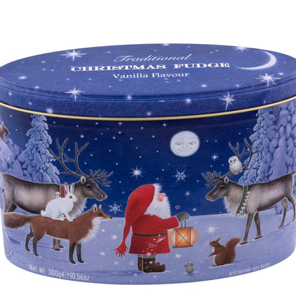 Great Scot International DBA Scottish Specialty Foods Christmas Santa & Moon Tin- Vanilla Fudge - 10.5 OZ 12 Pack