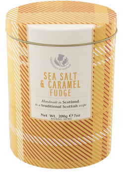 Great Scot International DBA Scottish Specialty Foods Sea Salt & Caramel Fudge - Tartan Tin - 7 OZ 12 Pack
