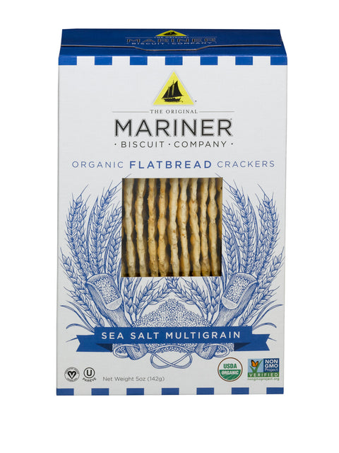 Venus Wafers Mariner Organic Sea Salt Multigrain Flatbreads - 5 OZ 12 Pack