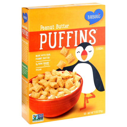 Barbara's Peanut Butter Puffin's Cereal - 11 OZ 12 Pack