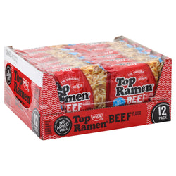 Top Ramen Soup Beef - 3 OZ Package 12 Pack