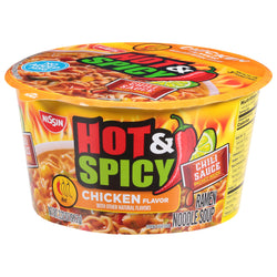 Nissin Soup Bowl Hot & Spicy Chicken - 3.32 OZ 6 Pack