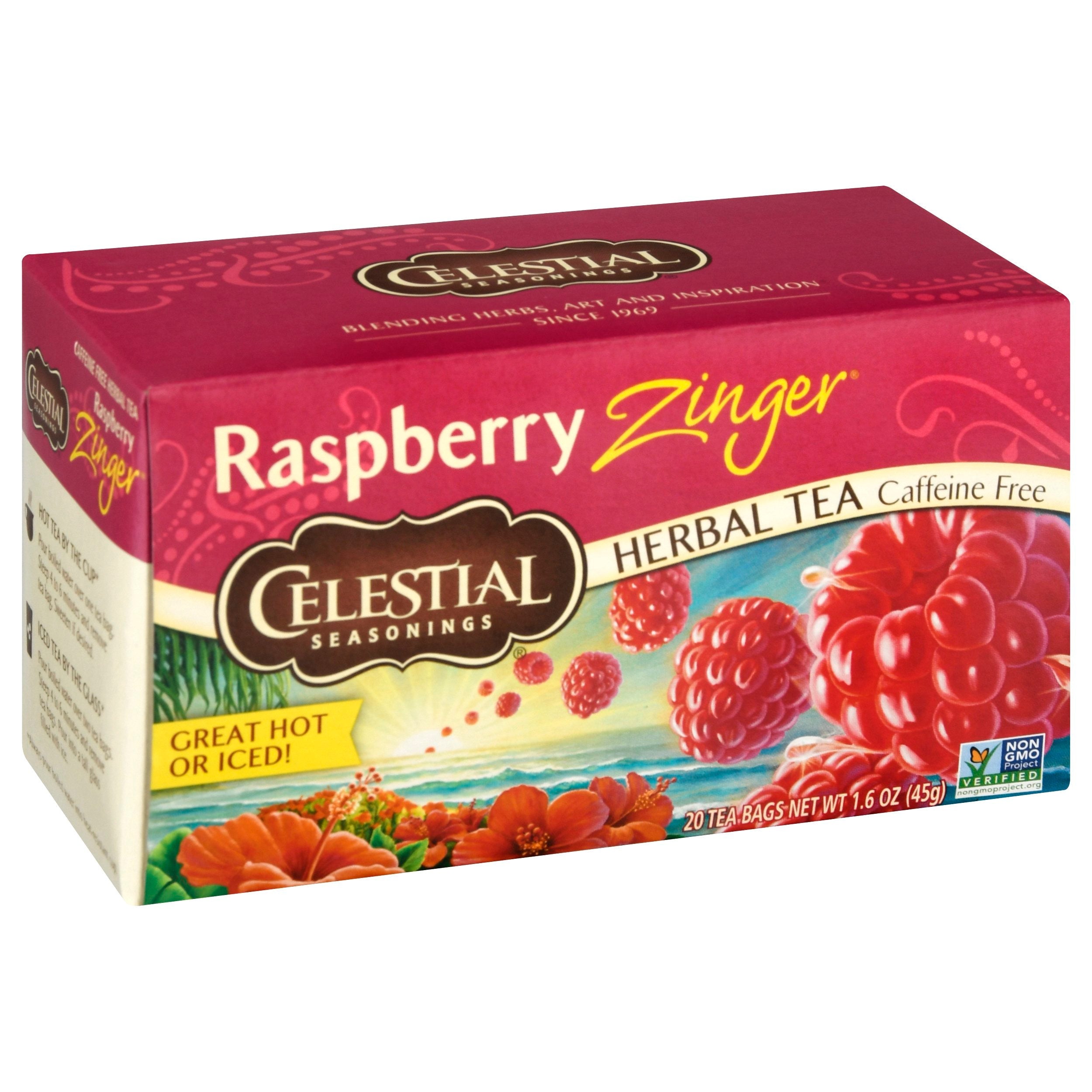 Celestial Tea Raspberry Celestial Seasonings Raspberry Zinger Herbal Tea - 20 CT 6 Pack ...