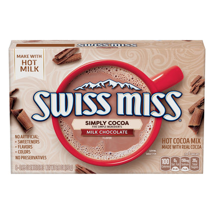 Swiss Miss Simply Cocoa Milk Chocolate Hot Cocoa Mix - 6.8 OZ 12 Pack